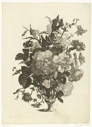 Vaso di vetro con fiori (Vasi con mazzi di fiori)