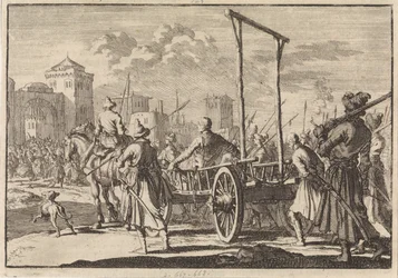 Arrivo di Stepan Razin e suo fratello Frol in una gabbia di ferro a Mosca, 1671, 1698