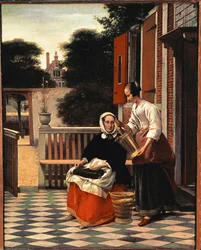 Una signora e il suo servitore (dipinto su tela)
