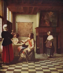 Interno di una casa olandese, c1658, c1915
