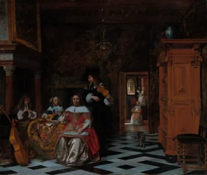 Ritratto di una famiglia che suona la musica