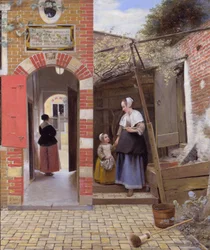 Il cortile di una casa a Delft