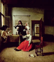 Donna che beve con soldati, 1658