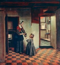 Donna con un Bambino in una Dispensa, c1660
