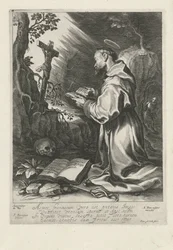 San Francesco inginocchiato davanti al crocifisso