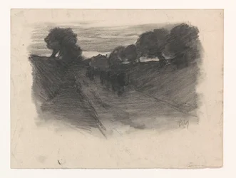 Strada di campagna con carro di fieno