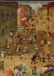 Giochi per bambini (pittura su legno di quercia)