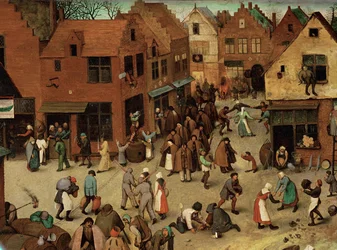 Lotta tra Carnevale e Quaresima (dipinto su legno di quercia)
