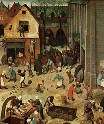 Lotta tra Carnevale e Quaresima (dipinto su legno di quercia)