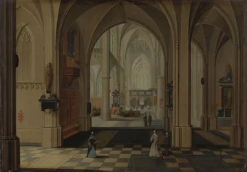 Interno di una chiesa gotica immaginaria