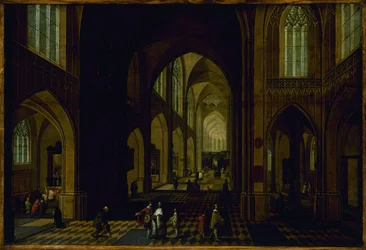 Interno della chiesa, tra il 1600 e il 1661 (olio su tavola)