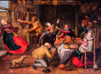 Scena di locanda, fine XVI-inizio XVII secolo (olio su tavola)