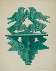 Scaffale per uccelli, 1940 circa (acquerello)