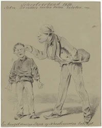 Padre e figlio (un monello sorpreso dal padre a marinare la scuola)