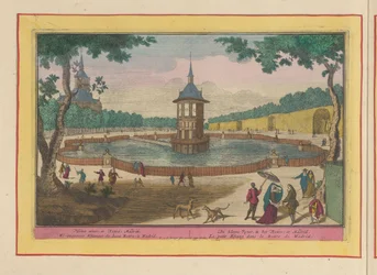 Piccolo stagno nei giardini del Palacio del Buen Retiro a Madrid