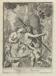 Stampa 11 dalla serie di esempi di disegno con Venere e Adone