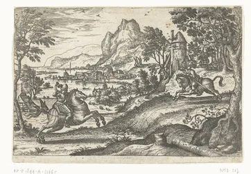 Paesaggio con due cavalieri