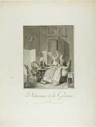 Annuncio di gravidanza, da Monument du Costume Physique et Moral de la fin du Dix-huitième siècle