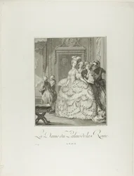 La dama di compagnia della regina, da Monument du Costume Physique et Moral de la fin du Dix-huitième siècle