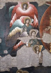 Il Giudizio Universale, dettaglio di angeli - Affresco