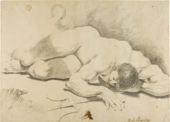 Nudo maschile reclinato, con tridente