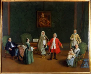 Ritratto di famiglia, Pietro Longhi (1702 - 1785), Palazzo Levi Montalcini.