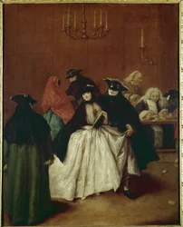 Il Ridotto (la stanza privata di Palazzo San Moisè, Venezia) o Maschere a 