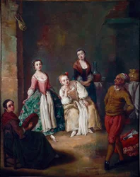 La forlana (La furlana), una danza popolare della regione di Venezia. Dipinto di Pietro Longhi (1702-1785) 1750