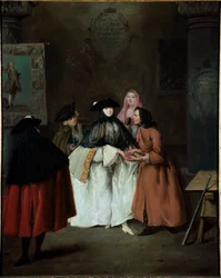 La chiromante. Dipinto di Pietro Longhi (1702-1785) 1752-1756 Venezia, Ca