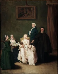 Visita del monaco alla famiglia aristocratica