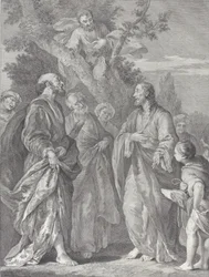 Conversione di Zaccheo, con Cristo a destra che si rivolge al pubblicano, 1730-39