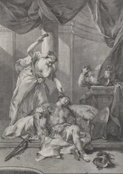 Jael che pianta un picchetto nella tempia del dormiente Sisera, ca. 1730-39