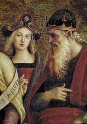 Davide, dettaglio del Padre Eterno circondato da profeti e Sibille