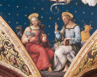 San Luca e San Giovanni, dettaglio da Il Padre Eterno, con santi ed evangelisti