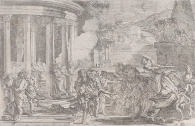 Sinorix portato fuori dal tempio di Artemide cercando di sfuggire agli effetti del veleno, ca. 1640