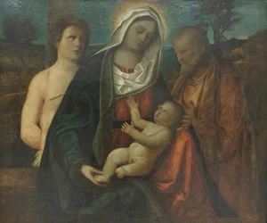 Sacra famiglia con san Sebastiano