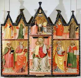 Madonna col Bambino e santi polittico, dieci pannelli separati