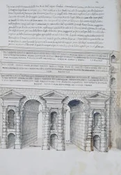 Porta Maggiore a Roma, disegno, da Antichità Romane, di Pirro Ligorio (1513-1583)