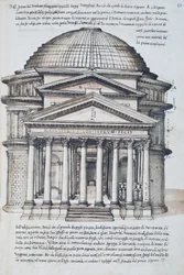 Veduta del Pantheon a Roma, disegno dal volume XIII di XXX Libri delle Antichità