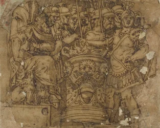 Mucius Scaevola mette la mano nella fiamma davanti a Porsenna