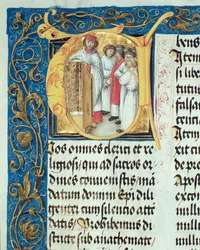 Ordinazione sacerdotale dei seminaristi dal Pontificale del vescovo Erasmus Ciołek, 1510 circa