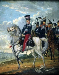 Il principe Józef Antoni Poniatowski (1763-1813) con delle guide, 1813 circa