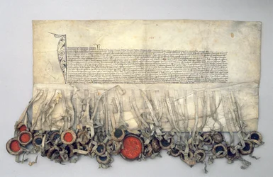 Privilegio di Wladislaw Jagiello (c.1351-1434) Re di Polonia, concesso dal Consiglio Reale (pergamena)