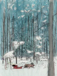 La foresta magica, 2010 (acquerello e gouache su carta)