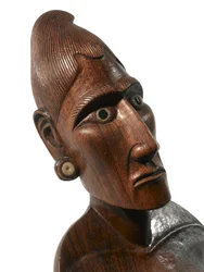 Figura femminile (moai papa) da Rapa Nui (Isola di Pasqua) (dettaglio)