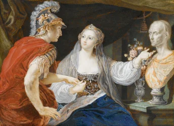 Cleopatra mostra a Ottavio il busto di Cesare