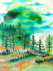 Foresta di montagna astratta