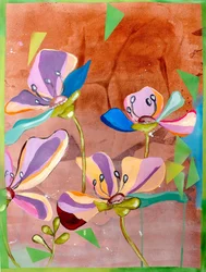 Fiori astratti dai colori vivaci