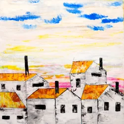 Il vivace paesaggio urbano del paese