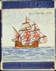 Piastrella Azulejos raffigurante una nave, da Sagres, 1498